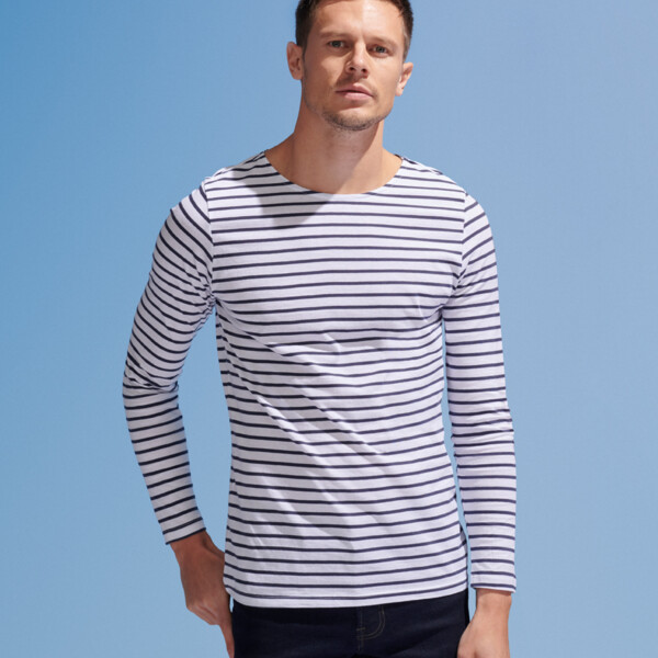 SOL'S Marine Long Sleeve Striped T-Shirt Thumbnail